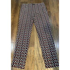 Zara Basic Pants Women's Size Medium Rust Blue Tan Faux Pockets